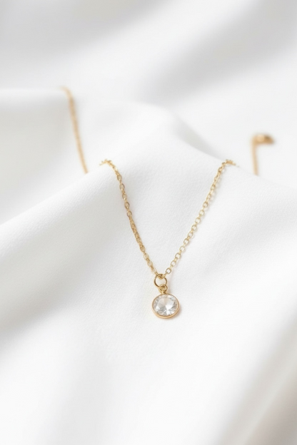 April - Crystal, Swarovski Birth Month Necklace