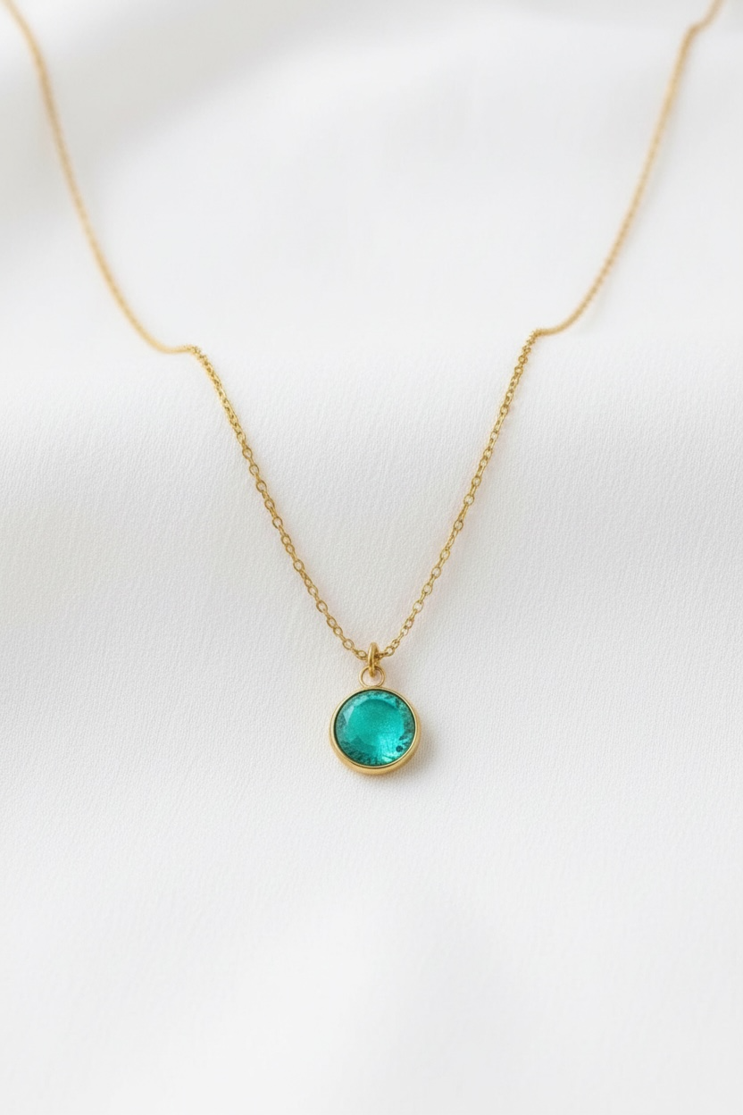 December - Blue Zircon, Swarovski Birth Month Necklace