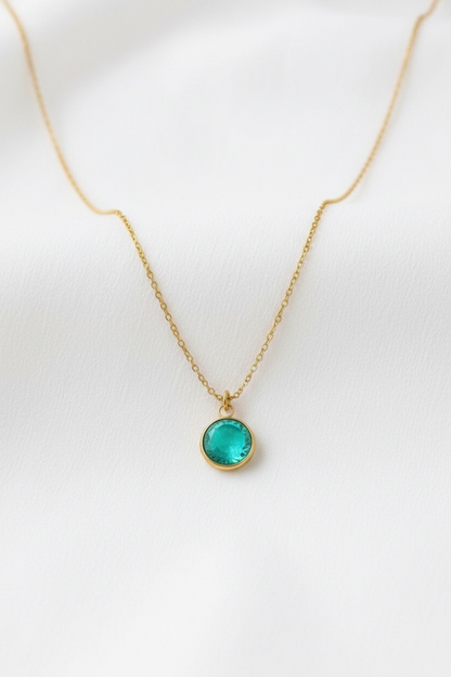 December - Blue Zircon, Swarovski Birth Month Necklace