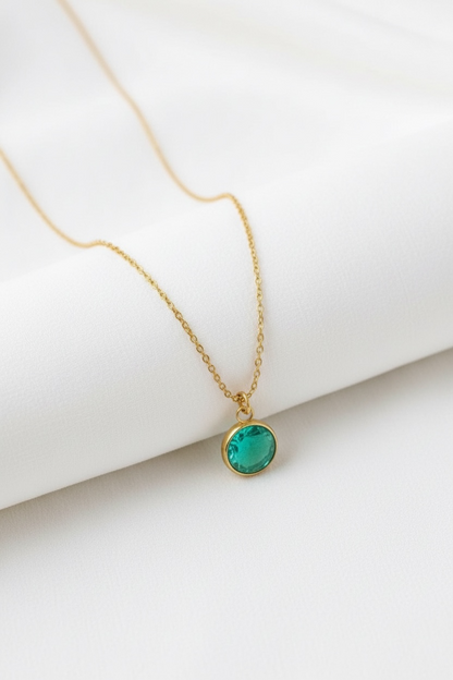 December - Blue Zircon, Swarovski Birth Month Necklace