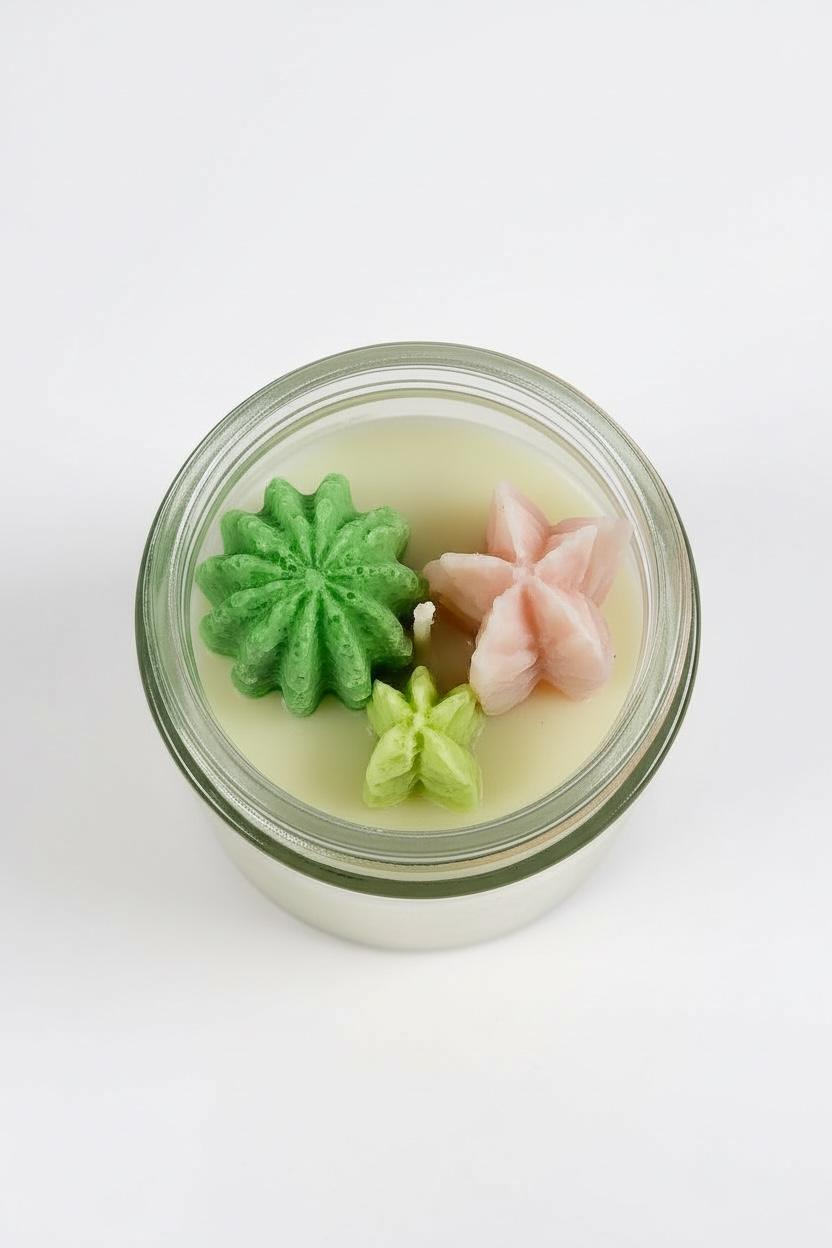 Succulent Soy Candle in Green and Pink