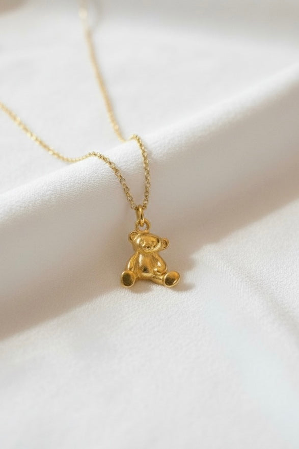 Gold Vermeil Teddy Bear Necklace
