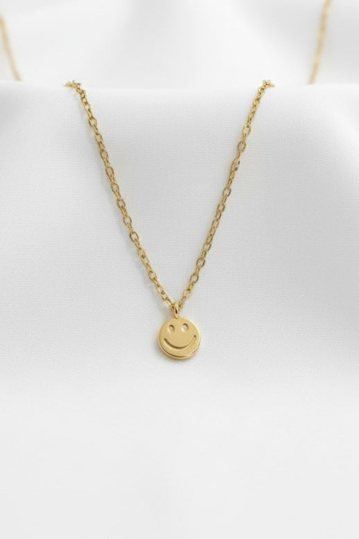 Gold Smiley Face Necklace