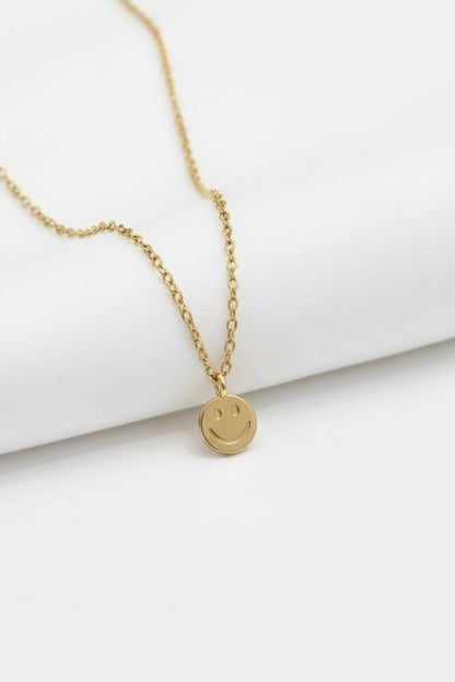 Gold Smiley Face Necklace