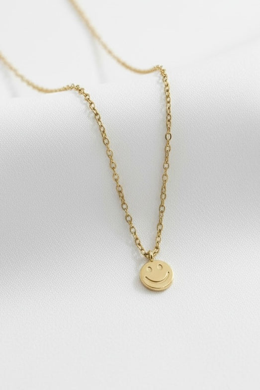 Gold Smiley Face Necklace
