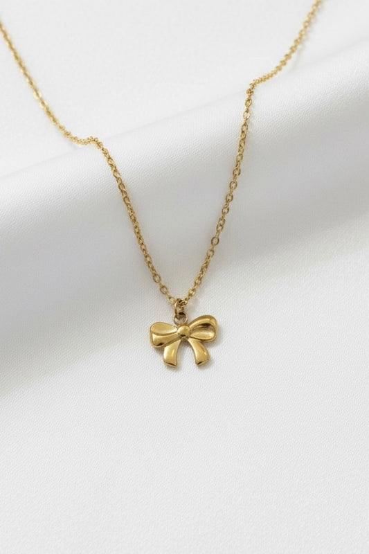 Gold Bow Necklace