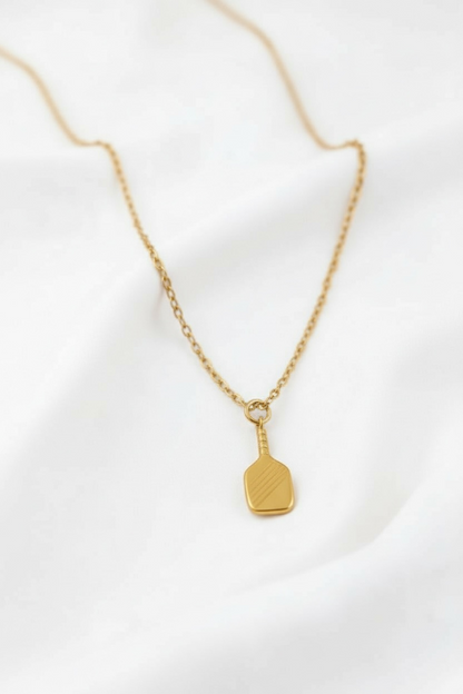 Gold Pickleball Necklace