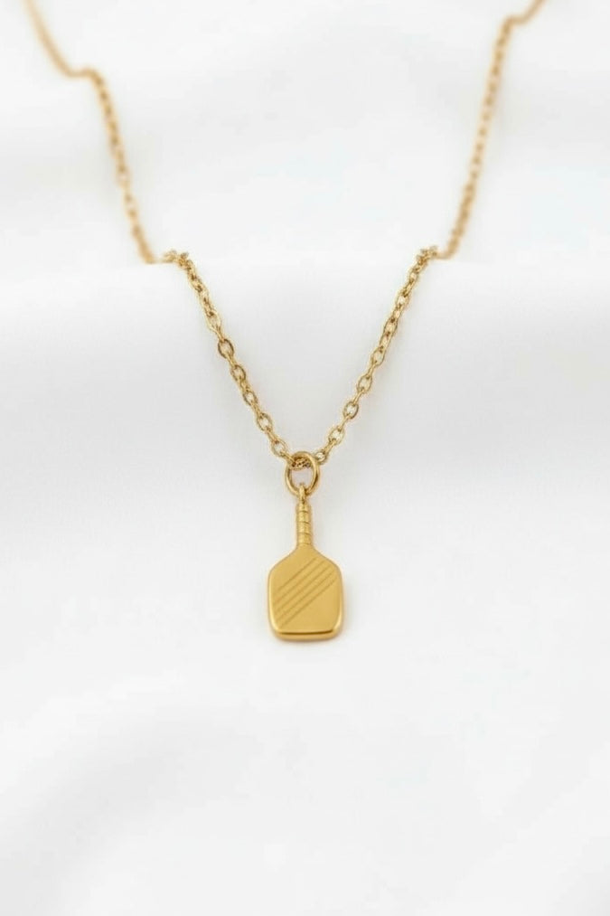 Gold Pickleball Necklace