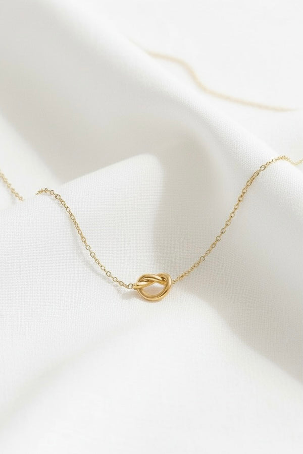 Gold Braided Heart Necklace