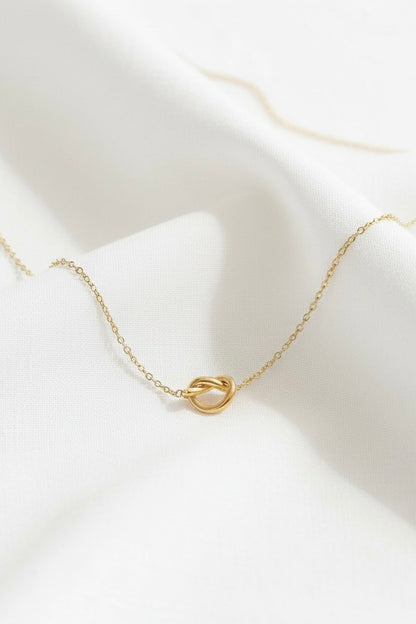 Gold Braided Heart Necklace