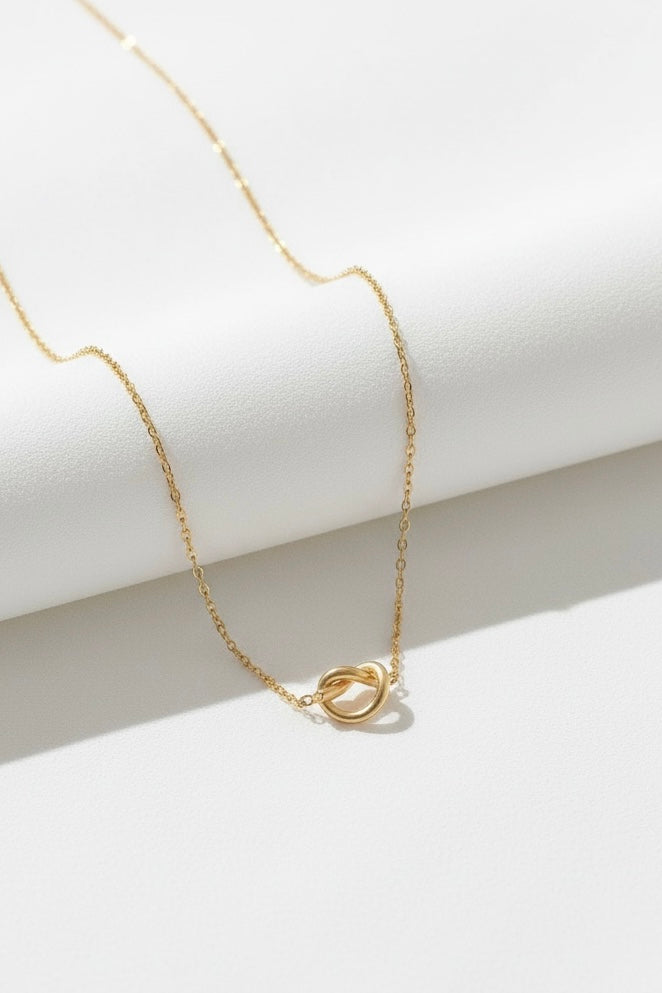 Gold Braided Heart Necklace