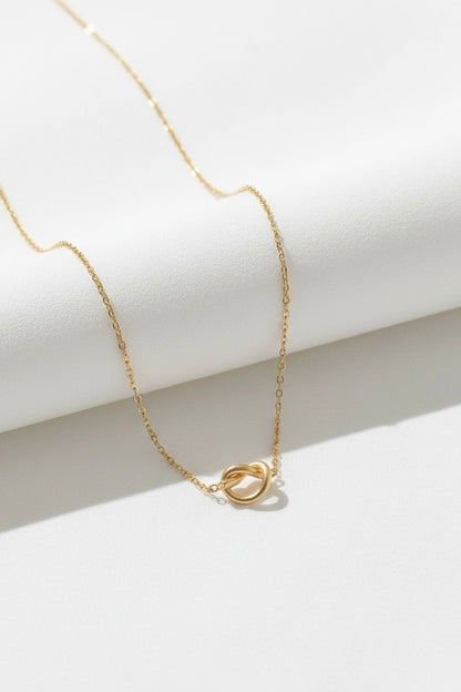 Gold Braided Heart Necklace