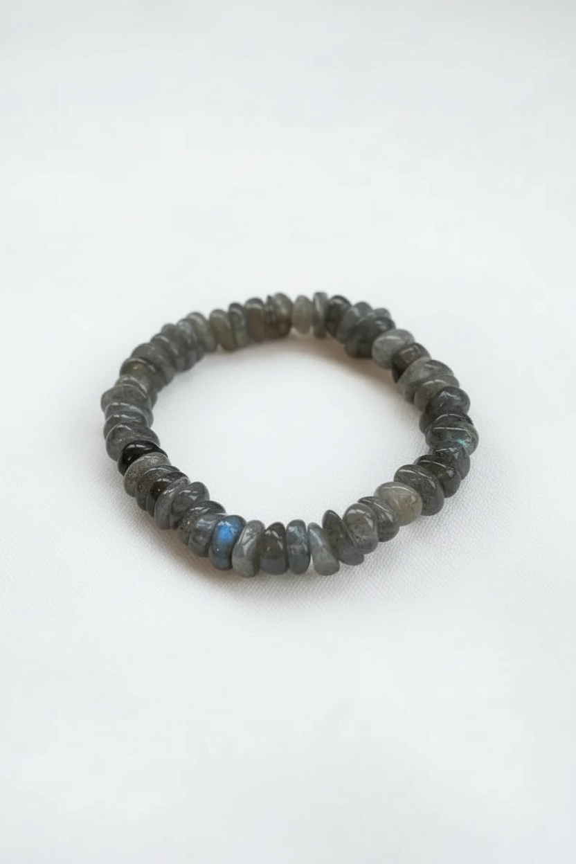 Irregular Rondelle Labradorite Stretch Bracelet