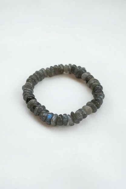 Irregular Rondelle Labradorite Stretch Bracelet