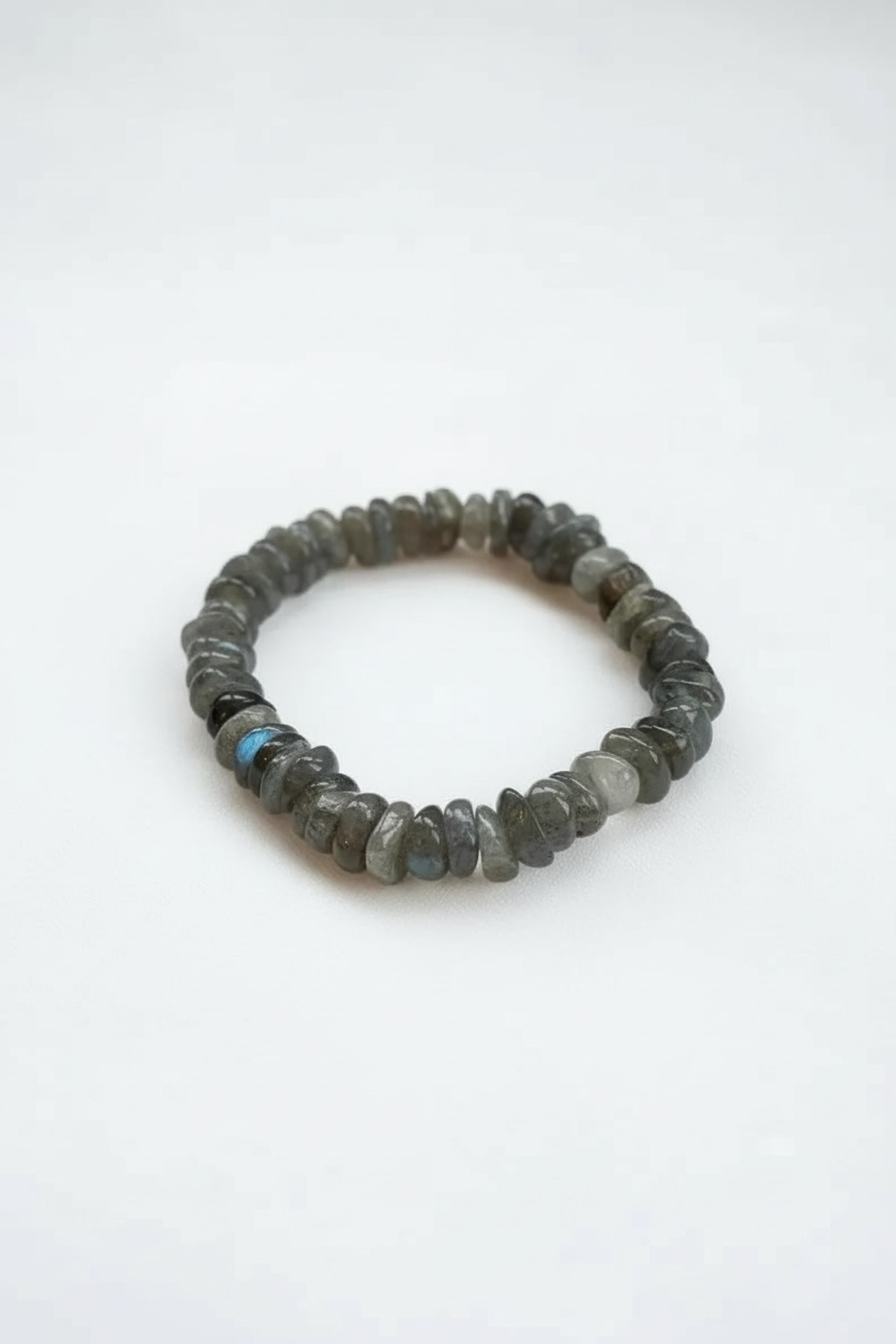 Irregular Rondelle Labradorite Stretch Bracelet