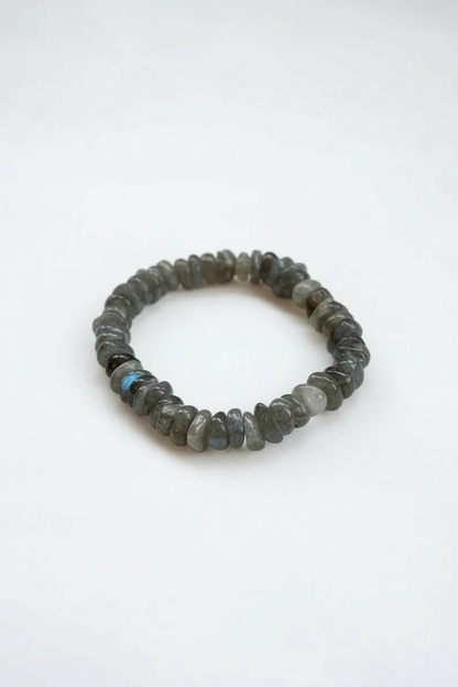 Irregular Rondelle Labradorite Stretch Bracelet