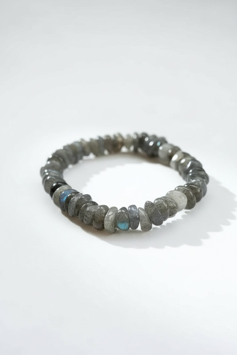Irregular Rondelle Labradorite Stretch Bracelet