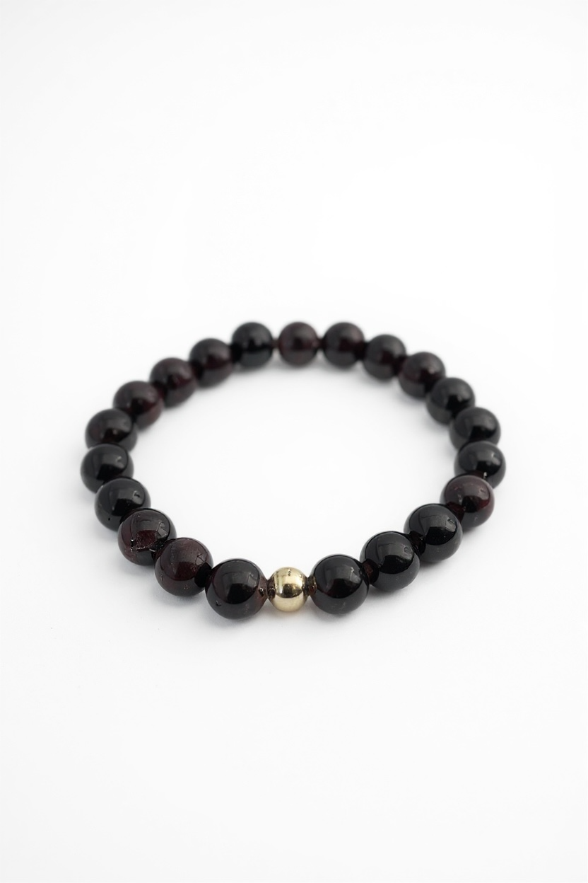 Gold + Garnet Stretch Bracelet