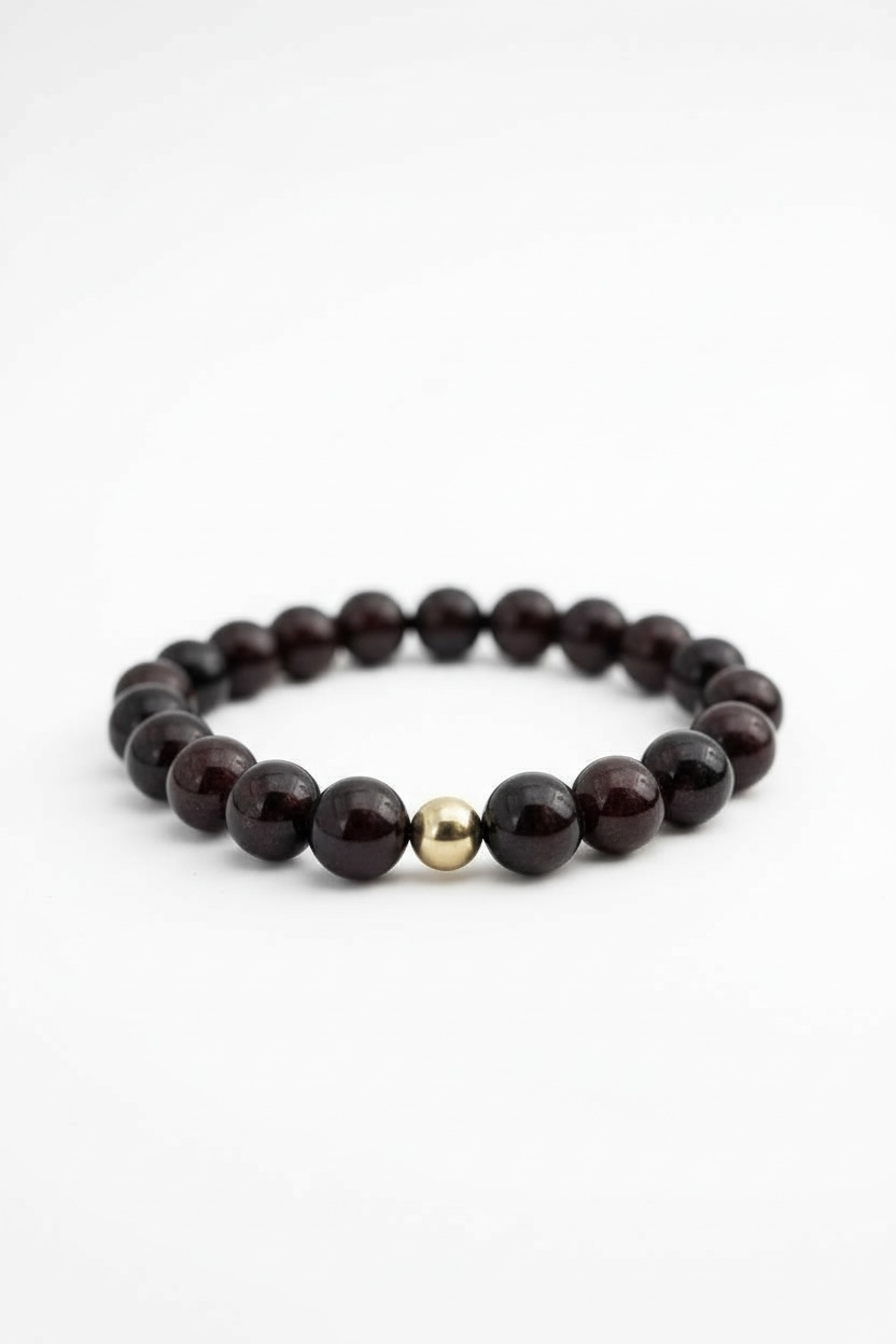 Gold + Garnet Stretch Bracelet