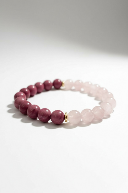 Rhodonite + Rose Quartz Stretch Bracelet