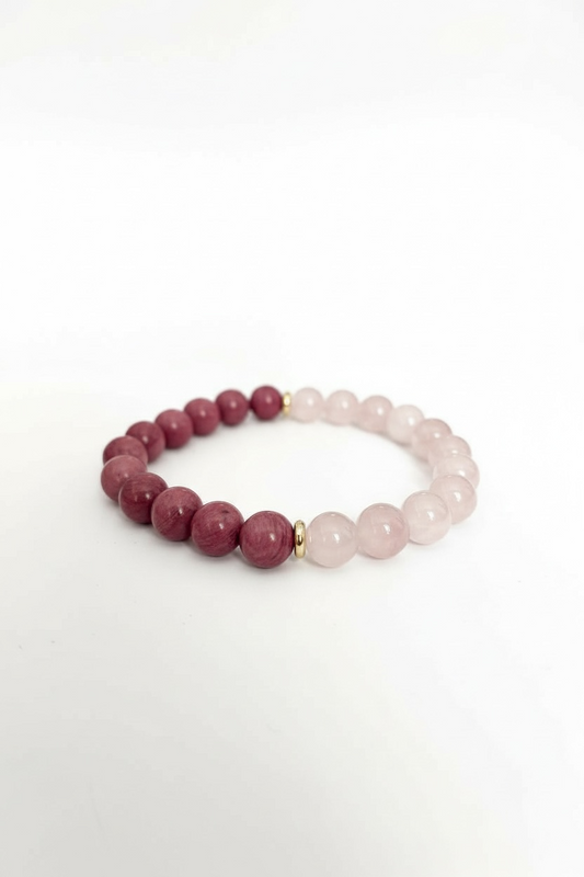 Rhodonite + Rose Quartz Stretch Bracelet