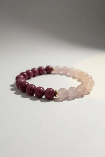 Rhodonite + Rose Quartz Stretch Bracelet