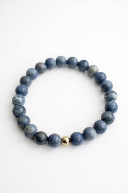Gold + Sodalite Stretch Bracelet