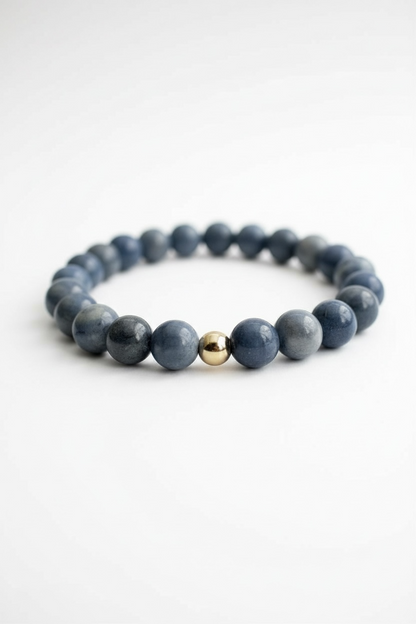 Gold + Sodalite Stretch Bracelet