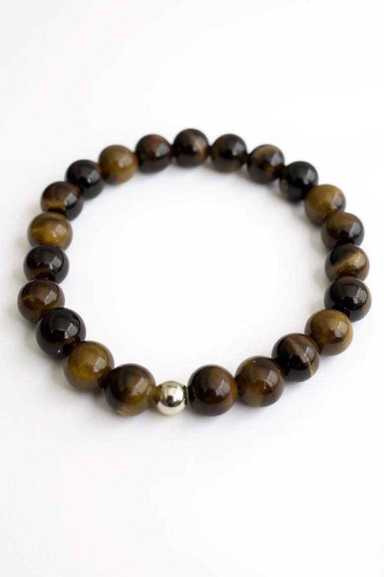 Gold + Tiger’s Eye Stretch Bracelet