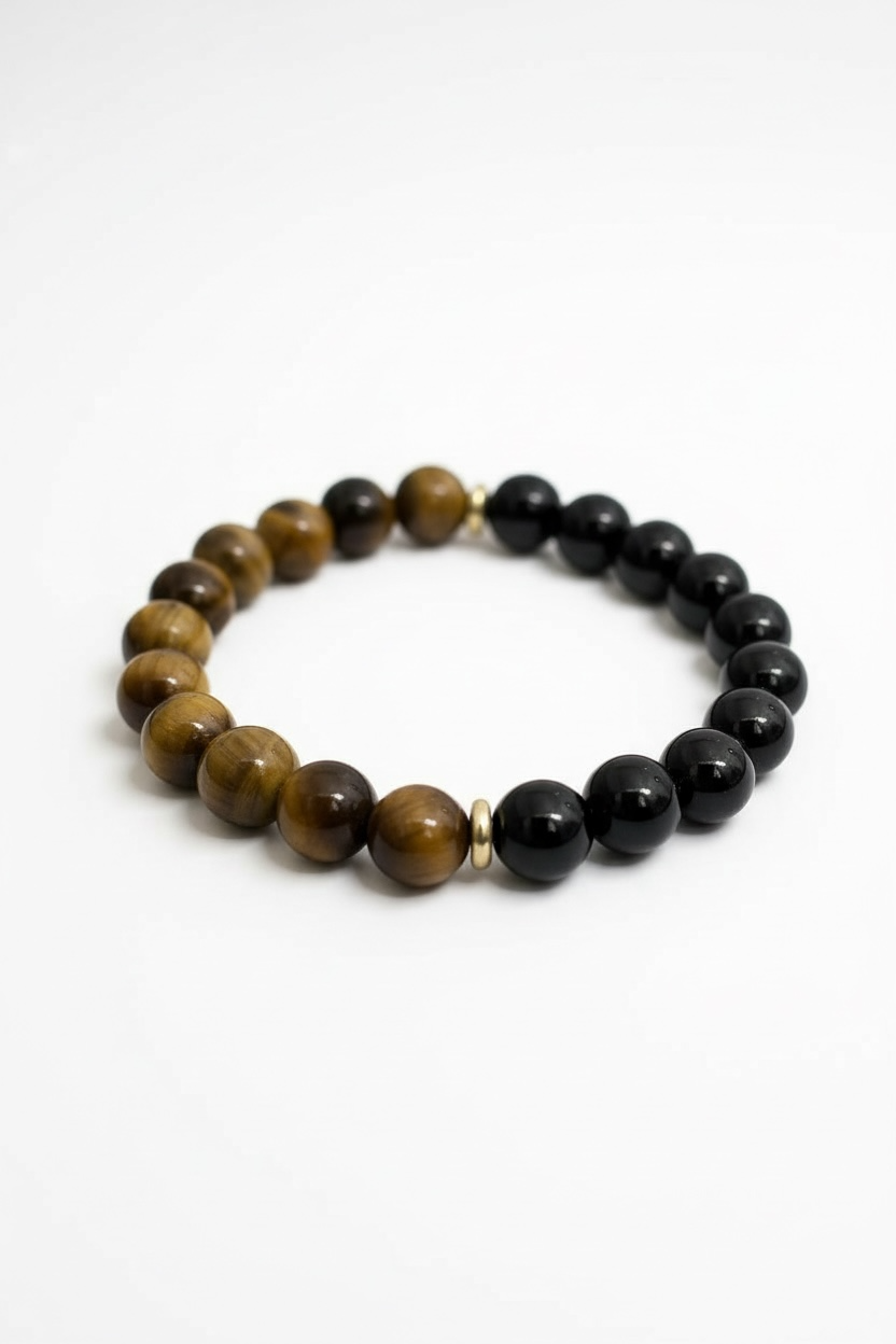 Onyx + Tiger’s Eye Stretch Bracelet