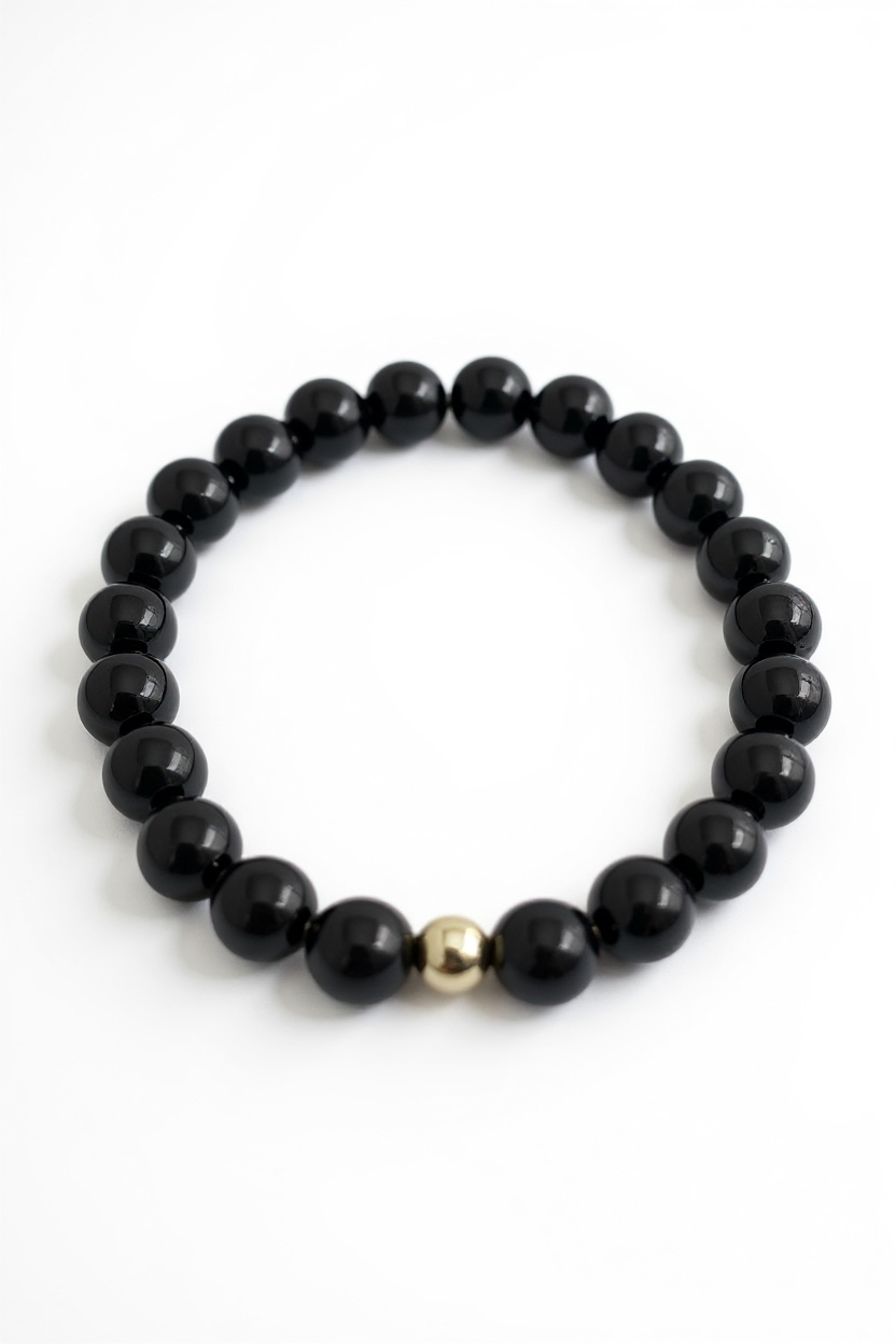 Gold + Onyx Stretch Bracelet