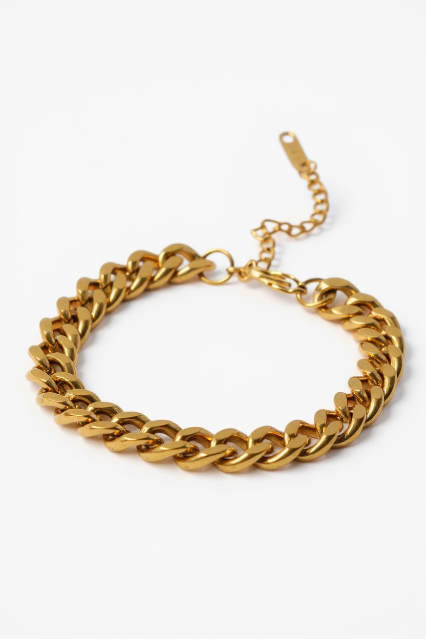 Gold Curb Chain Bracelet