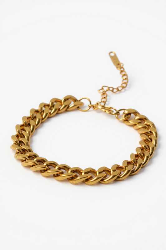 Gold Curb Chain Bracelet