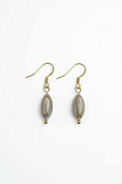 Shell Rice Fish Hook Earrings