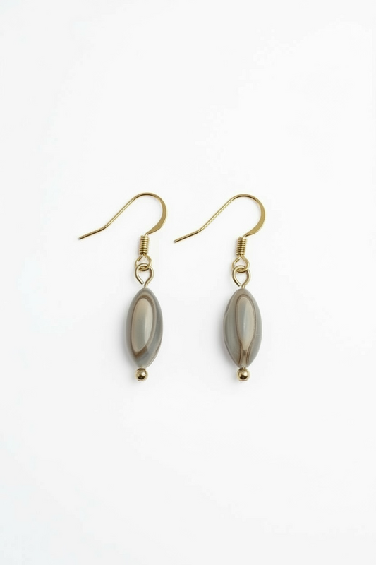 Shell Rice Fish Hook Earrings