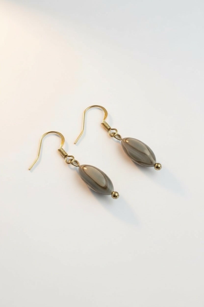 Shell Rice Fish Hook Earrings