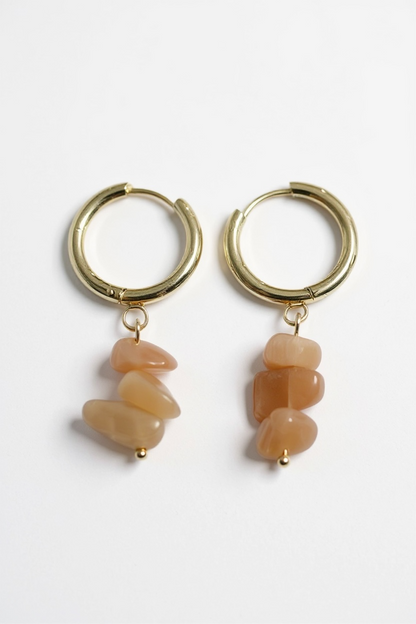 Sunstone Stack Huggie Hoop Earrings