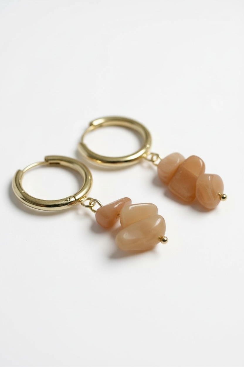 Sunstone Stack Huggie Hoop Earrings