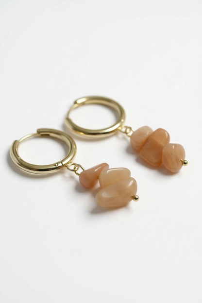 Sunstone Stack Huggie Hoop Earrings