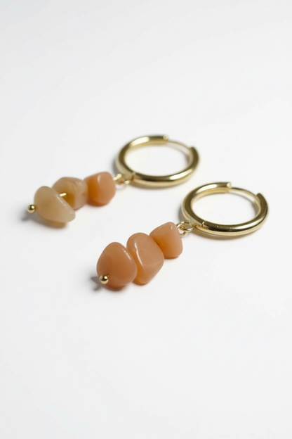 Sunstone Stack Huggie Hoop Earrings