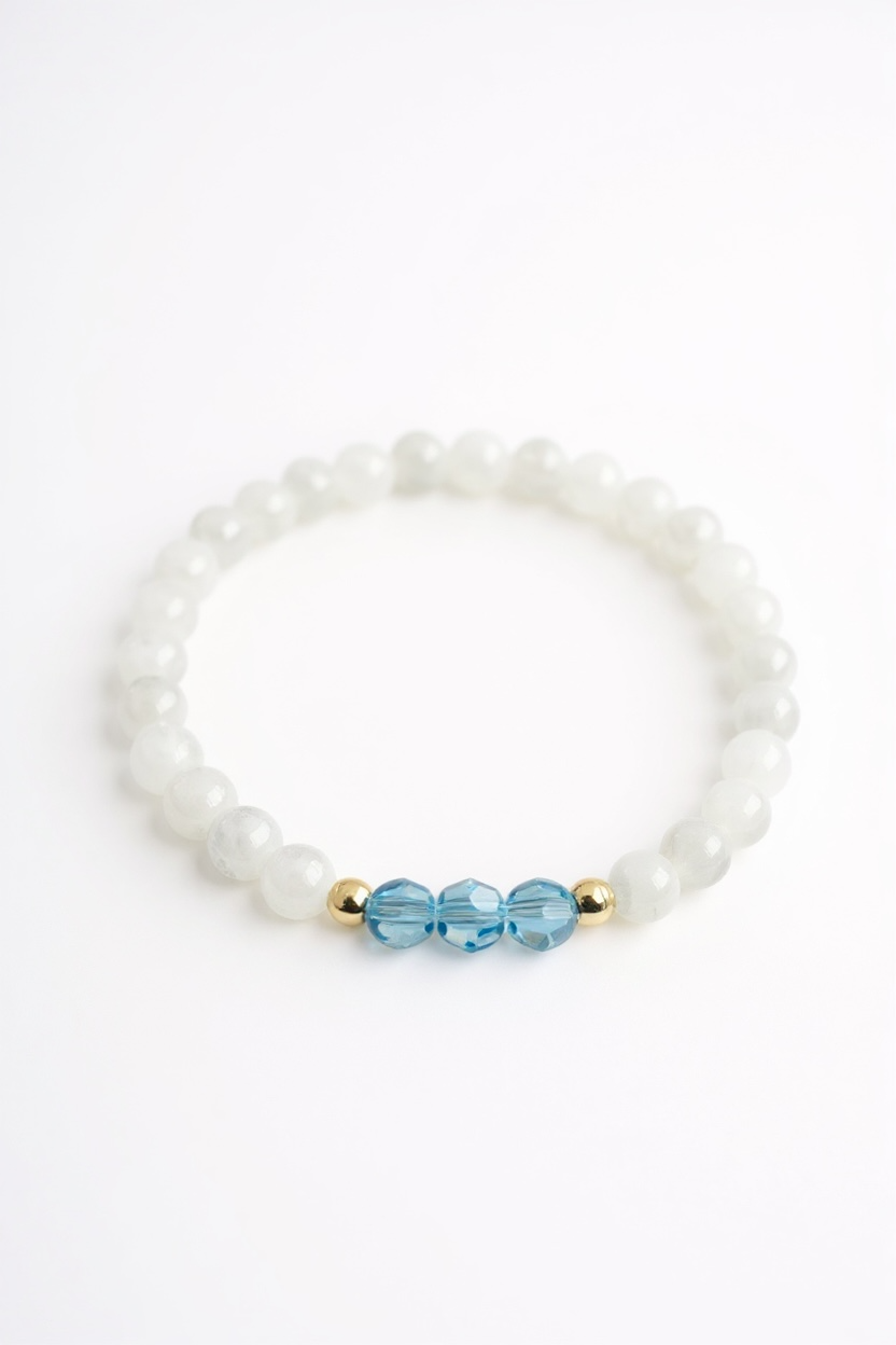 March Aquamarine Swarovski Birth Month Bracelet