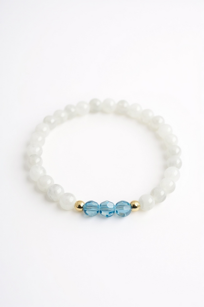 March Aquamarine Swarovski Birth Month Bracelet