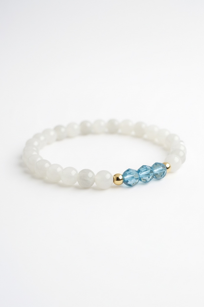 March Aquamarine Swarovski Birth Month Bracelet