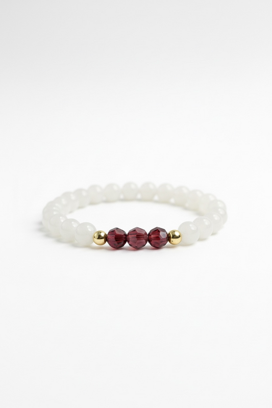 February Amethyst Swarovski Birth Month Bracelet