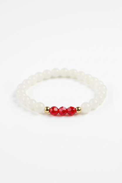 July Light Siam Swarovski Birth Month Bracelet