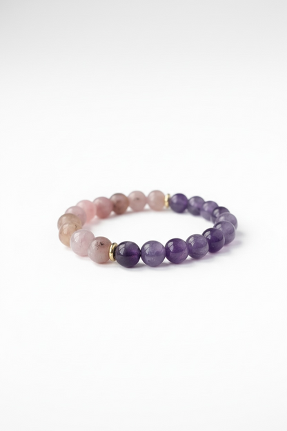Amethyst + Lepidolite Stretch Bracelet