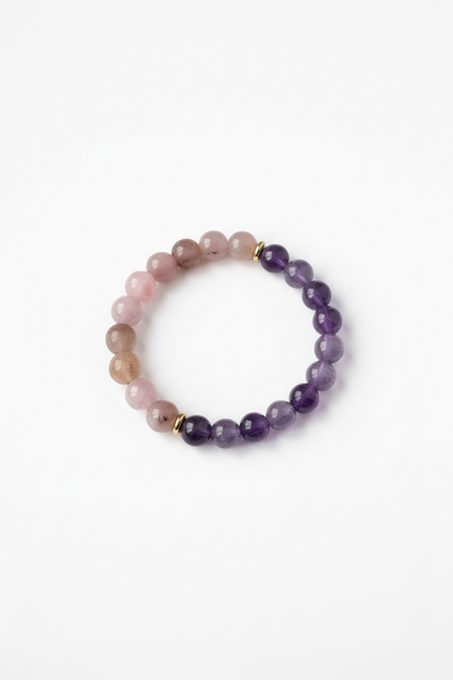 Amethyst + Lepidolite Stretch Bracelet
