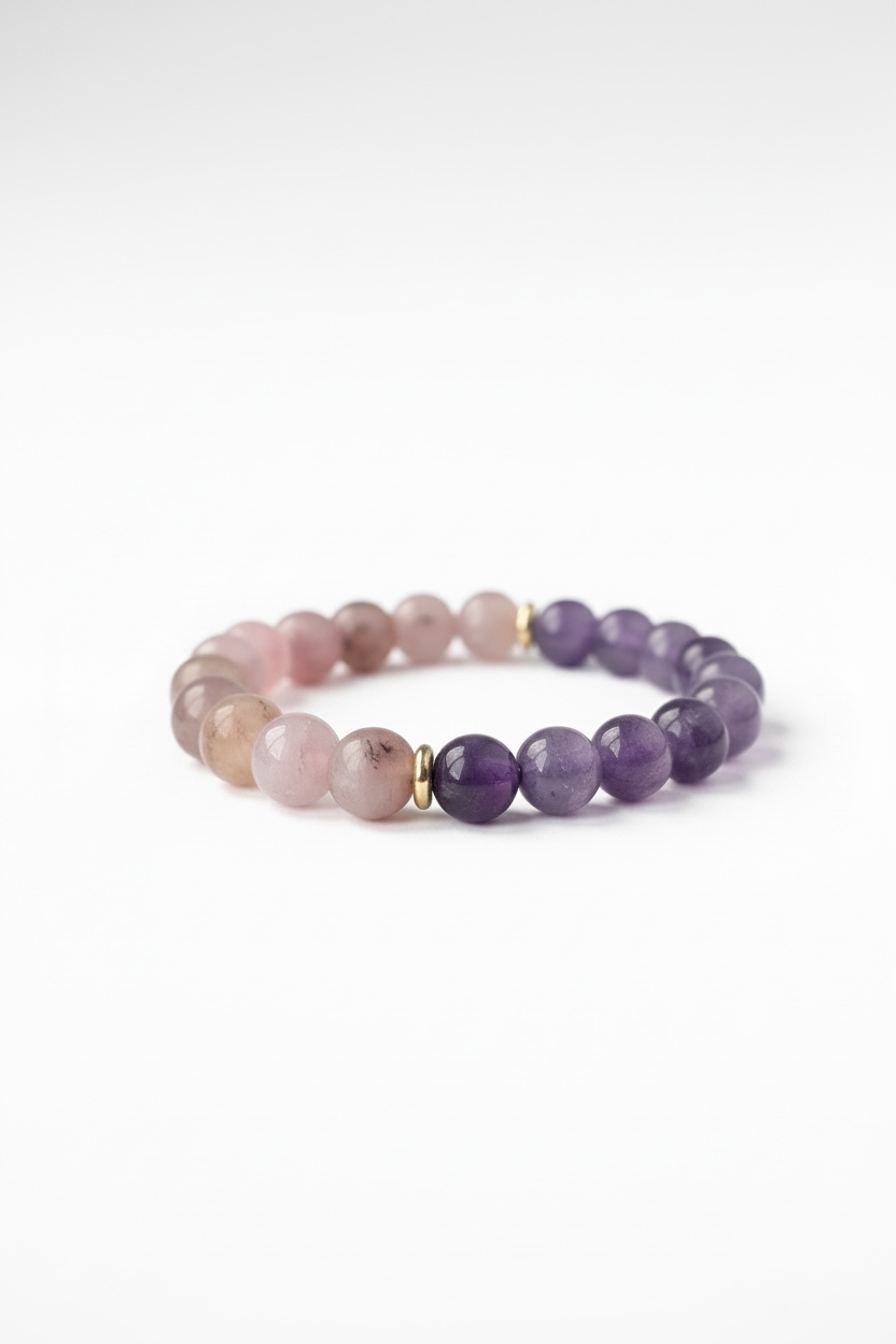 Amethyst + Lepidolite Stretch Bracelet