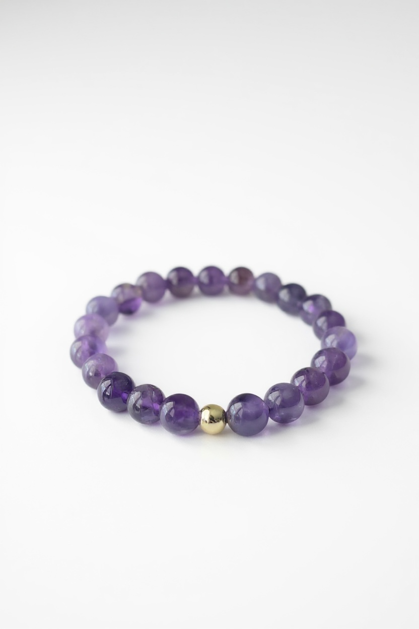 Gold + Amethyst Stretch Bracelet