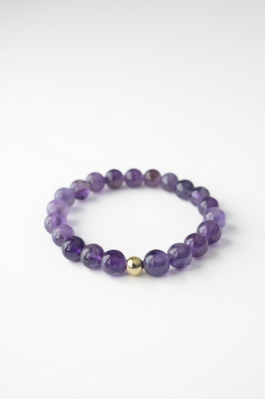 Gold + Amethyst Stretch Bracelet